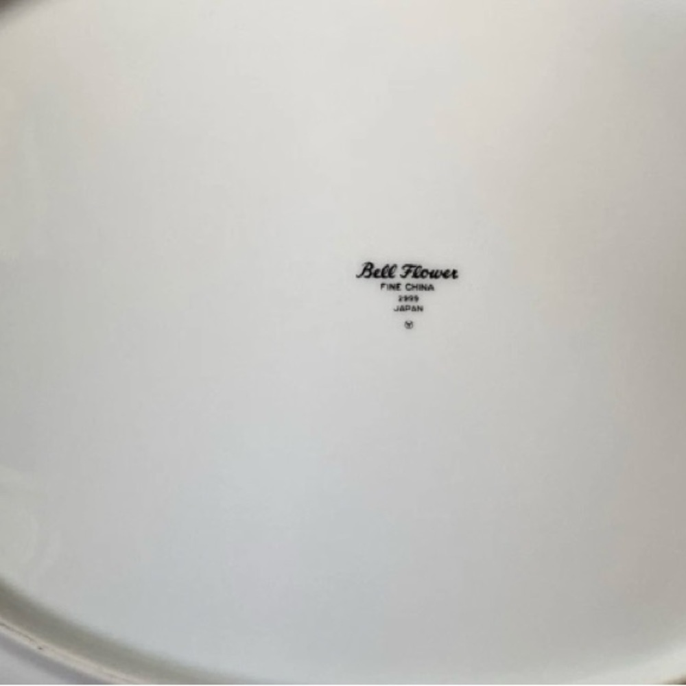 Bell Flower 2999 Fine China Japan Oval Platter, Green Scrolls, Gold Trim - Picture 3 of 4